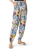 Floral Print Tapered Pants